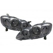 CrazyTheGod Corolla E120 Ninth generation 2003-2008 Sedan 4D Clear HID Headlight Headlamp W/ Motor Chrome US for TOYOTA LHD