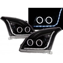 CrazyTheGod LAND CRUISER PRADO 120 Third generation 2002-2009 Hatchback 5D Cotton LED Angel-Eye Headlight Headlamp Black for TOYOTA LHD