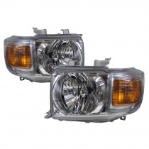 CrazyTheGod LAND CRUISER FJ70 VDJ70/76/78/79 2007-Present SUV 5D Clear Headlight Headlamp Chrome for TOYOTA RHD