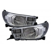 CrazyTheGod Hilux Revo AN120/AN130 Eighth generation 2015-present Pickup 2D/4D Crystal Headlight Headlamp Chrome for TOYOTA LHD