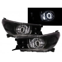 CrazyTheGod Hilux Revo AN120/AN130 Eighth generation 2015-present Pickup 2D/4D CCFL Projector Headlight Headlamp Black for TOYOTA LHD