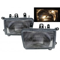 CrazyTheGod Hilux SW4 Second generation 1992-1995 Wagon 3D/5D Clear Glass Headlight Headlamp Chrome for TOYOTA LHD