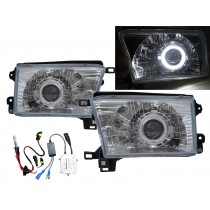 CrazyTheGod Hilux Surf N180 Third generation 1995-2002 SUV 5D Guide LED Angel-Eye Projector HID Headlight Headlamp Chrome V2 for TOYOTA RHD