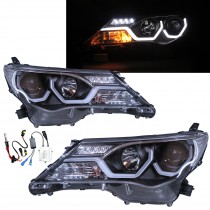 CrazyTheGod RAV4 XA40 Fourth generation 2012-2015 Pre-Facelift SUV 5D LED UBar Projector HID Headlight Headlamp Black EU for TOYOTA RHD