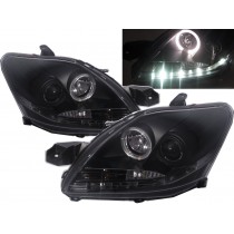 CrazyTheGod Vios XP90 Second generation 2007-2011 FACELIFT Sedan 4D Angel-Eye Projector R8Look Headlight Headlamp Black V1 for TOYOTA LHD