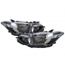 CrazyTheGod VIOS XP150 Third generation 2013-2015 Sedan 4D Clear Headlight Headlamp W/ Motor Chrome V1 for TOYOTA LHD