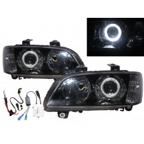 CrazyTheGod VXR8 VXR 2007-2010 Pre-Facelift Sedan 4D Guide LED Angel-Eye Projector HID Headlight Headlamp Black for VAUXHALL LHD