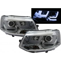 CrazyTheGod Caravelle T5 Fifth generation 2011-2015 FACELIFT SUV 5D 3D LED Bar DRL Projector Headlight Headlamp Chrome for VW Volkswagen RHD
