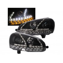 CrazyTheGod Golf 5 1K Fifth generation 2003-2008 Hatchback 3D/5D Projector LED R8Look Headlight Headlamp Black for VW Volkswagen LHD