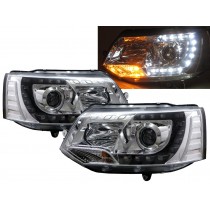 CrazyTheGod Multivan T5 Fifth generation 2011-2015 FACELIFT SUV 5D LED C Stripe Bar Headlight Headlamp Chrome for VW Volkswagen LHD