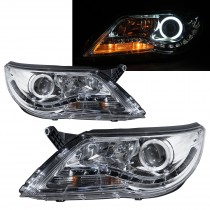 CrazyTheGod TIGUAN 5N First generation 2007-2011 SUV 5D CCFL Projector R8Look Headlight Headlamp Chrome for VW Volkswagen RHD
