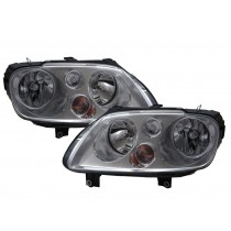 CrazyTheGod Touran First generation 2003-2006 PRE-FACELIFT MPV 5D Clear Headlight Headlamp Chrome V2 for VW Volkswagen LHD