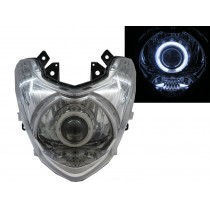 CrazyTheGod Majesty 2015-present CCFL Projector Headlight Headlamp Chrome for YAMAHA 