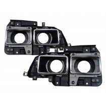 CrazyTheGod ELF 100P Fifth generation 1993-2003 Truck 2D Clear Headlight holder Chrome/Black for ISUZU