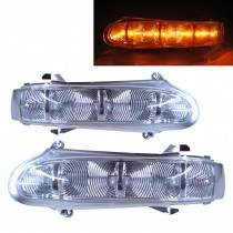 CrazyTheGod S-CLASS W220 Fourth generation 1999-2002 Sedan 4D LED Mirror Light Chrome for Mercedes-Benz