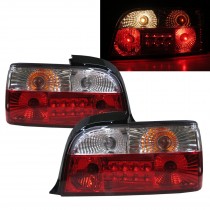 CrazyTheGod 3-Series E36 1992-1998 Coupe 2D LED Tail Rear Light Red/Clear V2 for BMW