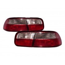 CrazyTheGod Civic EG/EH/EJ Fifth generation 1992-1995 Sedan 4D/2D Smoked Tail Rear Light Red/White for HONDA