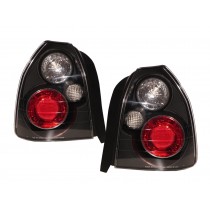 CrazyTheGod CIVIC EG/EH/EJ Sixth generation 1996-2000 Hatchback 3D Clear Tail Rear Light Black V1 for HONDA