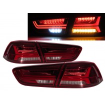 CrazyTheGod LANCER EVOLUTION EVO X 10 Tenth generation 2008-2016 Sedan 4D A6Look LED Tail Rear Light Red/Clear for Mitsubishi
