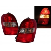 CrazyTheGod 323 BJ Eighth generation 1998-2004 Hatchback 5D Clear Tail Rear Light Red/White for MAZDA