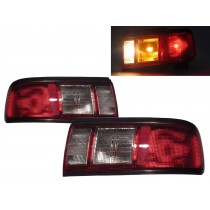 CrazyTheGod Sunny B13 Third generation 1991-1994 Sedan 2D/4D Tail Rear Light Red/Clear for NISSAN