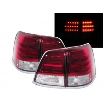 CrazyTheGod LAND CRUSIER 2008-2015 FJ200 LED Tail Rear Light R/CLEAR with CHROME TRIM V1 for TOYOTA