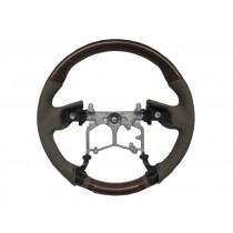 CrazyTheGod GX460 2009-2014 STEERING WHEEL OE WALNUT WOOD BEIGE Leatherfor LEXUS
