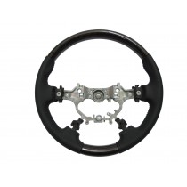 CrazyTheGod CAMRY XV50 2012-2014 STEERING WHEEL OE DARK WALNUT WOOD BLACK Leather for TOYOTA