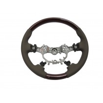CrazyTheGod CAMRY XV50 2012-2014 STEERING WHEEL OE WALNUT WOOD BEIGE Leather for TOYOTA