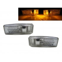 CrazyTheGod C-CLASS W201 190D 190E First generation 1982-1993 Sedan 4D LED Side Marker Light Lamp Chrome for Mercedes-Benz