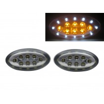 CrazyTheGod Sedici Second generation 2008-2012 Hatchback 5D Dual LED Side Fender Marker Light Lamp CHROME for Fiat