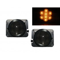CrazyTheGod Wrangler JK Third generation 2007-2018 Convertible/SUV 2D/4D LED Side Marker Light Lamp Smoke for JEEP