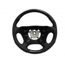 CrazyTheGod W163 1998-2005 -STEERING WHEEL SPORT Walnut WOOD BLACK Leather for Mercedes-Benz
