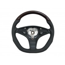 CrazyTheGod W204 2007-2011 PRE-FACELIFT STEERING WHEEL SPORT Walnut WOOD GRAY Leather for Mercedes-Benz