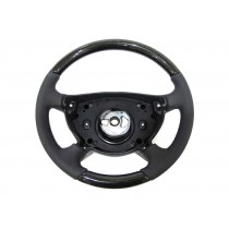 CrazyTheGod W211/S211 2003-2006 PRE-FACELIFT STEERING WHEEL OE BIRDEYE WOOD BLACK Leather for Mercedes-Benz