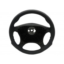 CrazyTheGod W220 1998-2005 STEERING WHEEL SPORT ALL BLACK Leather for Mercedes-Benz