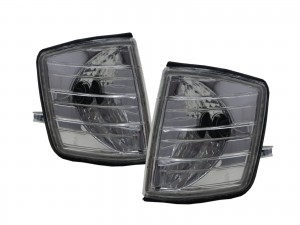 CrazyTheGod C-CLASS W201 190D 190E 1982-1993 Sedan 4D Clear Corner Light Chrome for Mercedes-Benz
