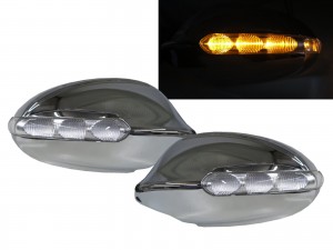 CrazyTheGod 1-Series E87 First generation 2004-2007 Pre-Facelift Hatchback 5D LED Mirror Cover Chrome for BMW