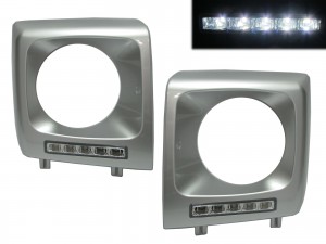 CrazyTheGod W463 1990-2013 DRL Daytime Running LED Headlight Cover Silver#775 for Mercedes-Benz