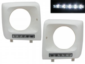 CrazyTheGod W463 1990-2013 DRL Daytime Running LED Headlight Cover Unpainted for Mercedes-Benz