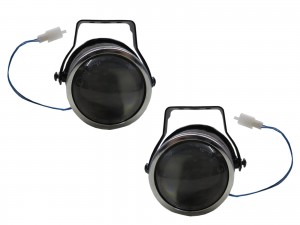 CrazyTheGod Projector Dual Beam Fog Light Lamp Black V2 for Universal