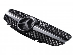 CrazyTheGod R230 2002-2007 Pre-Facelift 1FIN GRILLE/GRILL BLACK for Mercedes-Benz SL65 Style