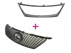 CrazyTheGod IS IS250/IS350/IS220D XE20 Second generation 2005-2008 PRE-FACELIFT Sedan 4D ISF Style GRILLE/GRILL Gloss Black V2 for LEXUS