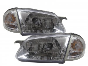 CrazyTheGod Astina BJ 1998-2000 Sedan/Wagon Clear Headlight Headlamp CHROME V1 for MAZDA LHD
