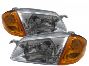 CrazyTheGod IsamuGenki BJ 1998-2000 Sedan/Wagon Clear Headlight Headlamp CHROME V2 for MAZDA LHD