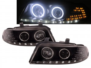 CrazyTheGod-A4/S4 B5 8D First generation 1994-1998 PRE-FACELIFT Sedan/Wagon 4D/5D CCFL Projector Headlight Headlamp Black EUROPE for AUDI LHD