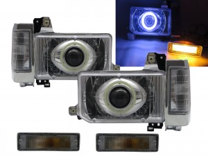CrazyTheGod D21/HARDBODY 1988-1995 Pickup COB Projector Headlight Headlamp Chrome for NISSAN RHD