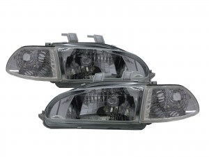 CrazyTheGod CIVIC EG/EH/EJ Fifth generation 1992-1995 Sedan 4D Clear W/ Corner Lamp Headlight Headlamp Chrome V1 for HONDA LHD