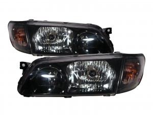CrazyTheGod Starex A1 First generation 1997-2004 Pre-Facelift Minibus/VAN 4D Clear W/ Corner Lamp Headlight Headlamp Black for HYUNDAI LHD