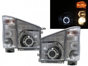 CrazyTheGod ELF 100P N-SERIES NJR85 Sixth generation 2007-present Truck CCFL Projector W/ Corner Lamp Headlight Headlamp Chrome for ISUZU LHD